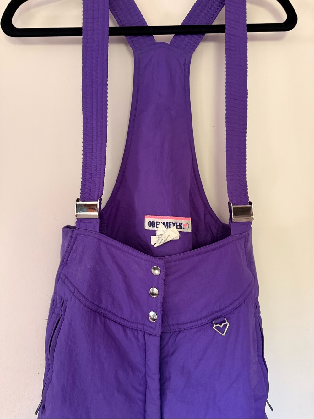 Purple Snow Bib Overalls with Adjustable Suspenders